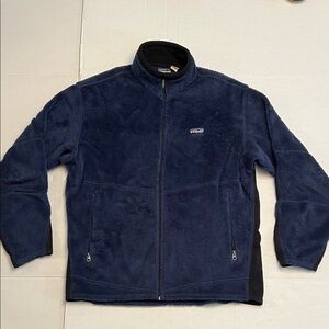 PATAGONIA REGULATOR  POLARTEC BLUE FULL ZIP FRONT SWEATER JACKET SIZE LARGE